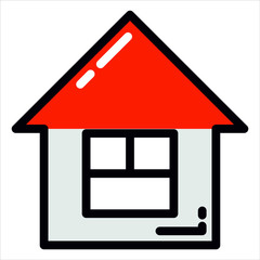 Minimalistic icon depicting a simple house. For site navigation or use as an pictogram in a document.