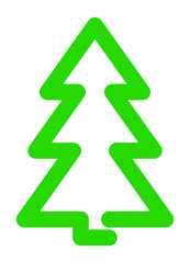Minimalistic spruce icon drawn in one line.