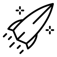 Rocket icon. Outline rocket vector icon for web design isolated on white background
