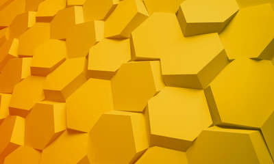 3D honeycomb abstract background. Bees cells texture. Three-dimensional render illustration.
