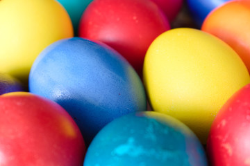 Fototapeta na wymiar Colorful group of Easter eggs 