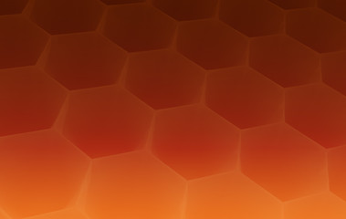 3D honeycomb abstract background. Bees cells texture. Three-dimensional render illustration.
