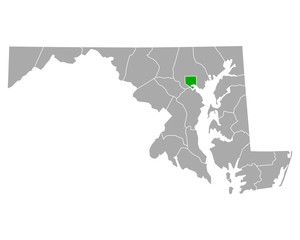 Karte von Baltimore City in Maryland