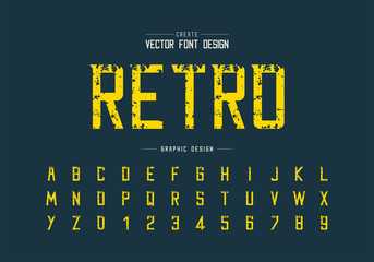 Vintage font and alphabet vector, Modern Typeface and letter number design