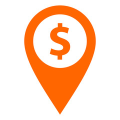 Dollar und Kartenmarkierung