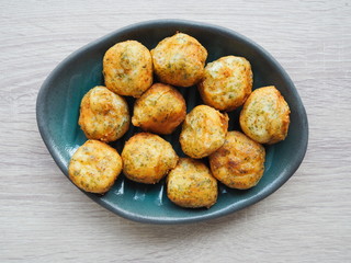 Nori seaweed chicken nuggets in a bowl