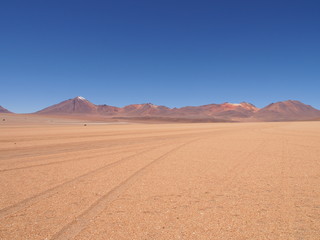 Fototapeta na wymiar Salvador Dali desert, Potosi Department, Bolivia. Copy space for text