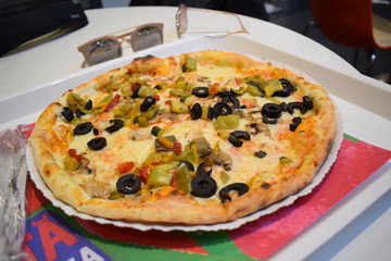 pizza with mushrooms
