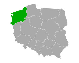 Karte von Zachodniopomorskie in Polen