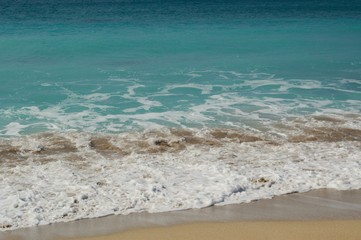 Scenic View Of Sea Against Clear Sky.