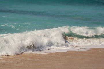 Scenic View Of Sea Against Clear Sky.