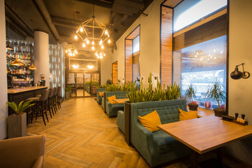 New and clean luxury restaurant in european style