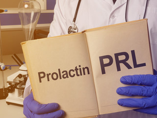 Prolactin PRL is shown on the conceptualmedical photo