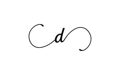 d Letter Cursive Icon or Logo design, Vector Template