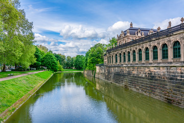 Canal at Dresdner Zwinger in Dresden, Germany