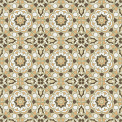 Fototapeta na wymiar Creative color abstract geometric pattern in gold, vector seamless, can be used for printing onto fabric, interior, design, textile, pillow, tiles.