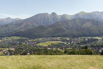 Fototapeta na wymiar Polish mountains landscape on a sunny day