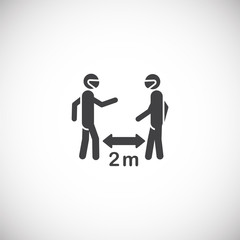Social distancing related icon on background for graphic and web design. Creative illustration concept symbol for web or mobile app