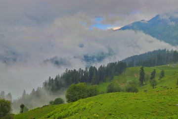 Trekking route from Kalga Village to BunBuni Pass,KULLU HIMACHAL PRADESH,INDIA