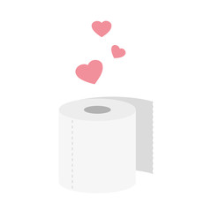 roll of toilet paper icon with hearts vector illustration EPS10