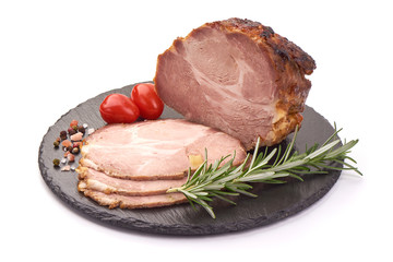 Boiled pork, isolated on white background
