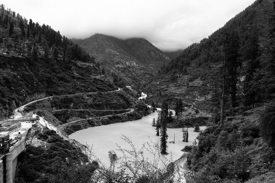 Landscapic View Of House In  Kalga Village At  Kullu District Of  Himachal Pradesh