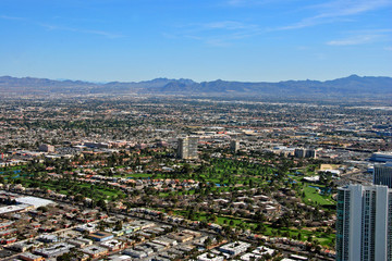 Skyline cityscape of the suburbs of Las Vegas Nevada USA