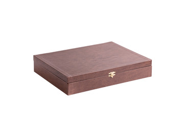 Gift box close-up. Casket case isolate on a white background
