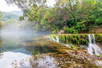 waterfall in autumn