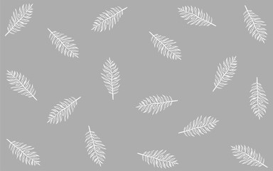 Vector leaf pattern on gray background
