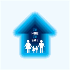 stay home stay safe and happy with your family poster design