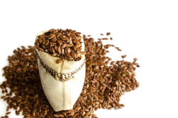 Flax seeds on an isolated background