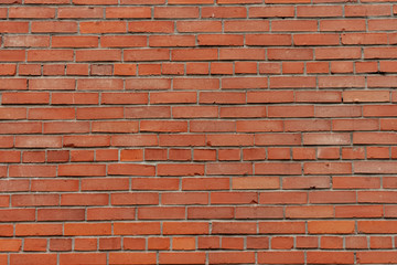 Brick wall. Red brick. Horizontal placing.