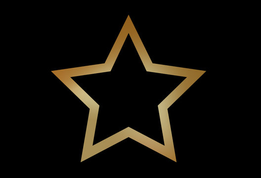 Gradient gold star outline sign flat icon symbol vector format