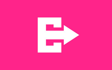E Letter with an arrow Icon or Logo design, Vector Template