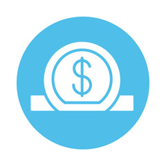 coin dollar block style icon