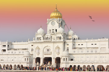 Beautiful view of golden temple shri Harmandir Sahib in Amritsar