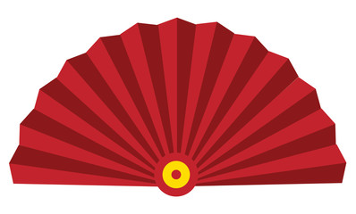 Fan, isolated illustration of utensil for giving air