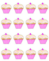 seamless pattern with cupcakes