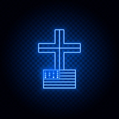 Fototapeta premium American, church, cross gear blue icon set. Abstract background with connected gears and icons for logistic, service, shipping, distribution, transport, market, communicate concepts