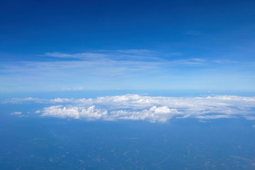 Sky view from a high angle on the plane