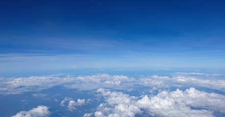 Fototapeta na wymiar Sky view from a high angle on the plane