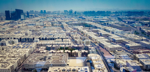 Beautiful aerial view of Dubai city