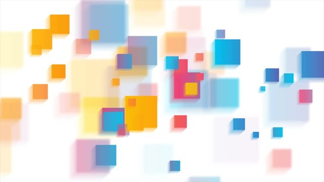 Colorful glossy squares abstract tech geometric motion background. Seamless loop. Video animation Ultra HD 4K 3840x2160