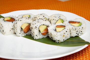 Fresh sushi California rolls