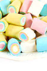 colorful marshmallow isolated on white
