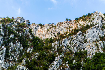 Landscape with mountains and sky, Cazanele Dunarii, Romania.