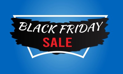 white text Black Friday Sale background and red text sale with black , blue radial background