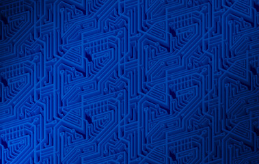 Abstract circuit board futuristic technology processing background. Microchip digital illustration.