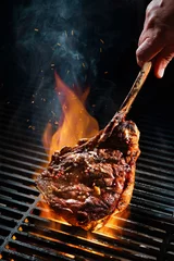 Zelfklevend Fotobehang Beef steak on the grill © Alexander Raths